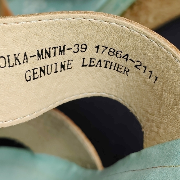 L'Artiste by Spring Step Polka-MNTM - Mint Green Floral Wedge Slip On Sandal 8.5 - Picture 9 of 9